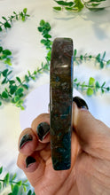 Load image into Gallery viewer, Red Moss Agate Heart with Gold Stand