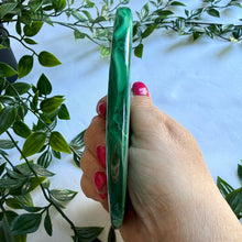 Load image into Gallery viewer, Stunning Malachite Moon on Custom Black Stand