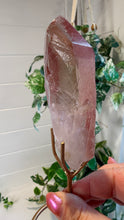 Load image into Gallery viewer, Natural Pink Lemurian Quartz on Custom Stand from Brazil