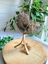 Load image into Gallery viewer, High Quality Smokey Quartz Moon with Inclusions on Stand
