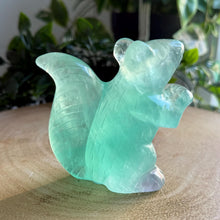 Load image into Gallery viewer, Fluorite Crystal Squirrel|Hand Carved Animal Figure|Home Decor