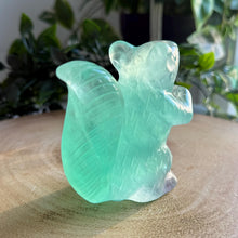 Load image into Gallery viewer, Fluorite Crystal Squirrel|Hand Carved Animal Figure|Home Decor