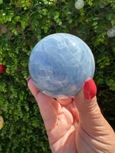 Load image into Gallery viewer, Blue Calcite Sphere (approx 7cm) with stand|Crystal Sphere|Blue Calcite Crystal