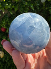 Load image into Gallery viewer, Blue Calcite Sphere (approx 7cm) with stand|Crystal Sphere|Blue Calcite Crystal