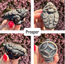 Load image into Gallery viewer, Silver Sheen Obsidian Money Frogs|Three Legged Toads|Prosperity Symbol|Abundance Crystal Gift