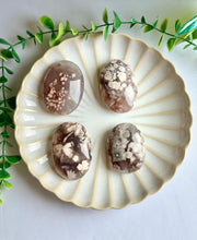 Load image into Gallery viewer, Black Flower Agate Palm Stones|Agate with Floral Inclusions