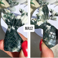Load image into Gallery viewer, Moss Agate Mermaid Tail Carving|Ocean Decor|Crystal Gifts