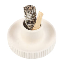 Load image into Gallery viewer, Cream Ribbed Ceramic Smudge Bowl
