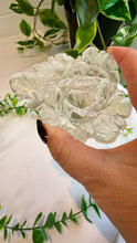 Load image into Gallery viewer, Clear Quartz Rose Carving on Custom Stand|Home Decor
