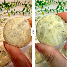 Load image into Gallery viewer, Green Maligano Jasper Round Palm Stones from Indonesia
