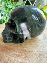 Load image into Gallery viewer, Moss Agate Skull Carving - Draco
