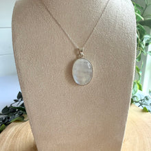 Load image into Gallery viewer, Moonstone Oval Necklace in 925 Silver with 18” Silver Trace Chain

