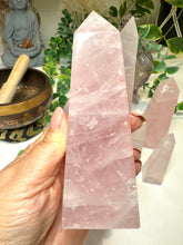 Load image into Gallery viewer, High Grade Rose Quartz Obelisk from Brazil|Crystal Tower|Ethically Sourced|Universal Love|Crystal Point|Natural Rose Quartz
