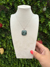 Load image into Gallery viewer, Seraphinite Square Necklace set in 925 Silver
