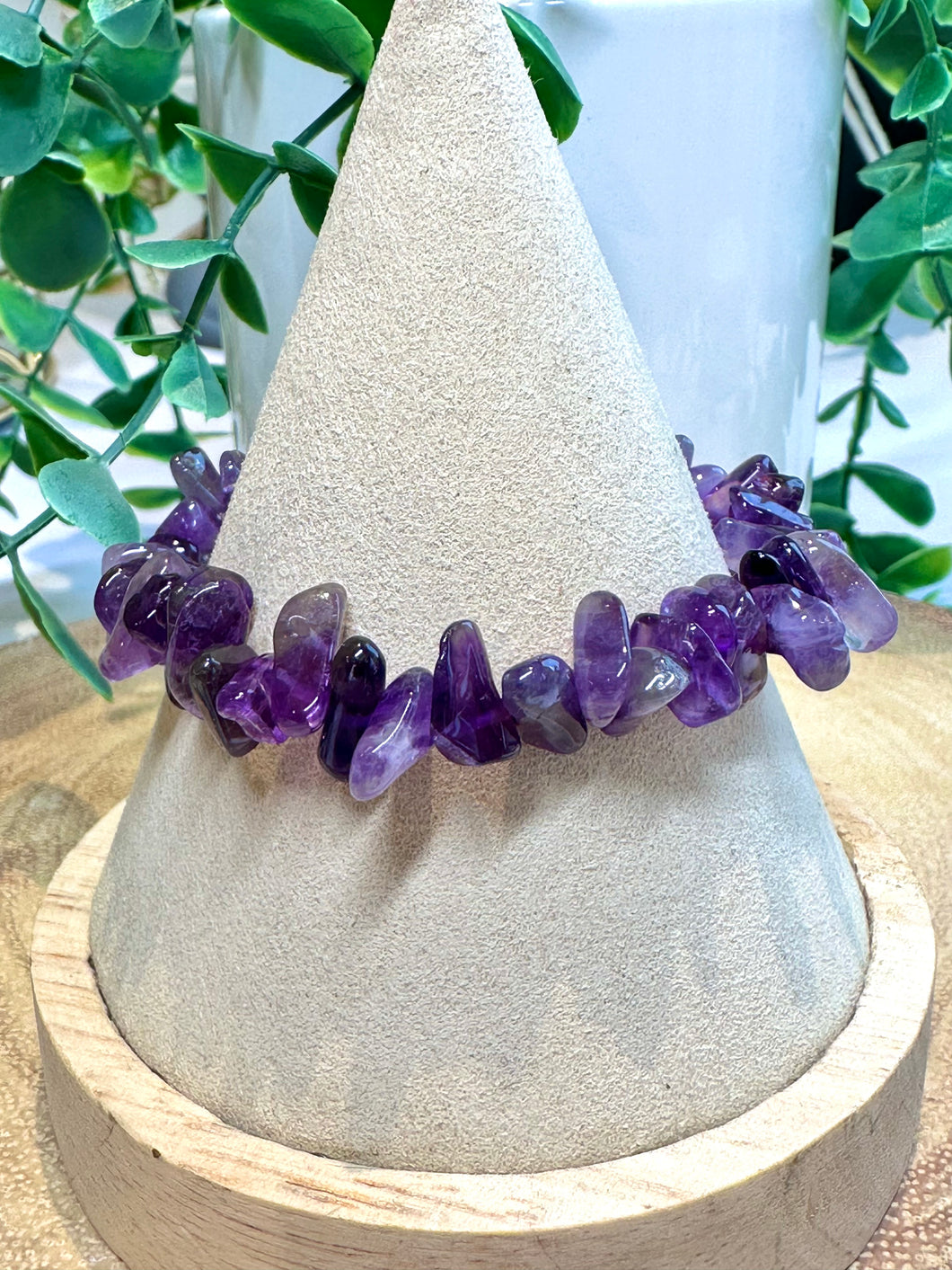 Amethyst Chip Bracelet|Consciously Sourced|Gemstone Stretch Bracelet|Crystal Chip Bracelet