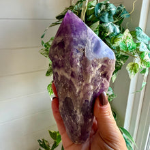 Load image into Gallery viewer, Chevron Amethyst Witches Hat from Zambia
