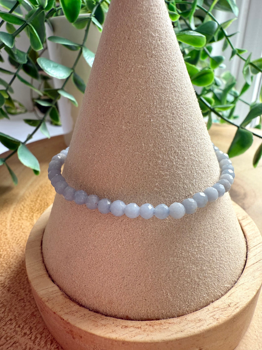 Angelite 4mm Faceted Stretch Bracelet
