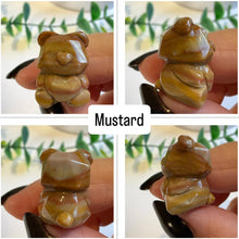 Load image into Gallery viewer, Alashan Agate Faceted Bear with Love Heart Carving
