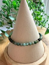 Load image into Gallery viewer, Moss Agate 4mm Faceted Stretch Bracelet
