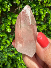 Load image into Gallery viewer, Natural Pink Lemurian Quartz on Custom Stand
