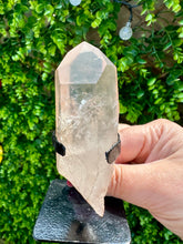 Load image into Gallery viewer, Pale Tangerine Lemurian from Brazil on Stand|Lemurian Quartz|Home Decor|Consciously Sourced|Natural Crystal|
