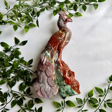 Load image into Gallery viewer, Ocean Jasper Skull with Phoenix|Home Decor|Crystal Decor
