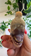 Load image into Gallery viewer, Mookaite Jasper Wolf Head with custom stand|Hand Carved
