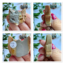 Load image into Gallery viewer, Alashan Agate Fox Head/Mask Carving
