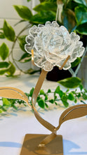 Load image into Gallery viewer, Clear Quartz Rose Carving on Custom Stand|Home Decor
