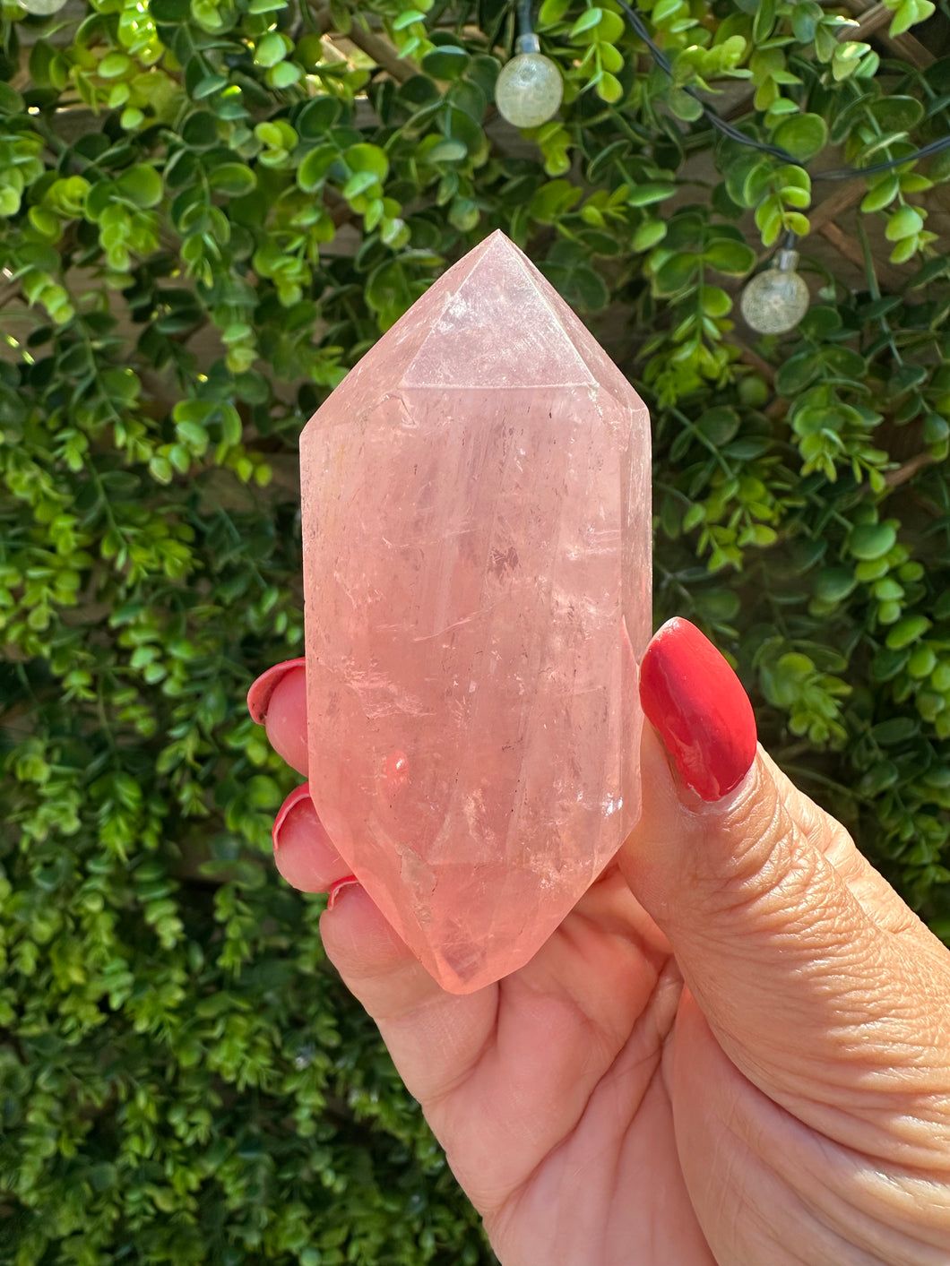 Rose Quartz Double Terminated Point from Madagascar