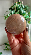 Load image into Gallery viewer, Peach Moonstone 8cm Sphere with stand
