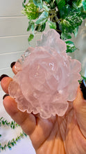 Load image into Gallery viewer, Rose Quartz Rose Carving on Custom Stand|Home Decor

