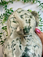 Load image into Gallery viewer, Tree Agate Skull with Elephant|Hand Carved|Statement Decor
