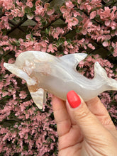 Load image into Gallery viewer, Hand Carved Flower Agate Dolphin
