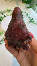 Load image into Gallery viewer, Mookaite Jasper Wolf Head with custom stand|Hand Carved
