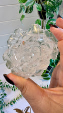 Load image into Gallery viewer, Clear Quartz Rose Carving on Custom Stand|Home Decor
