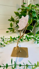 Load image into Gallery viewer, Rose Quartz Rose Carving on Custom Stand|Home Decor
