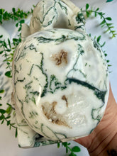 Load image into Gallery viewer, Tree Agate Skull with Elephant|Hand Carved|Statement Decor
