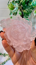 Load image into Gallery viewer, Rose Quartz Rose Carving on Custom Stand|Home Decor
