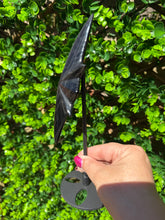 Load image into Gallery viewer, Silver Sheen Obsidian Star on Black Stand
