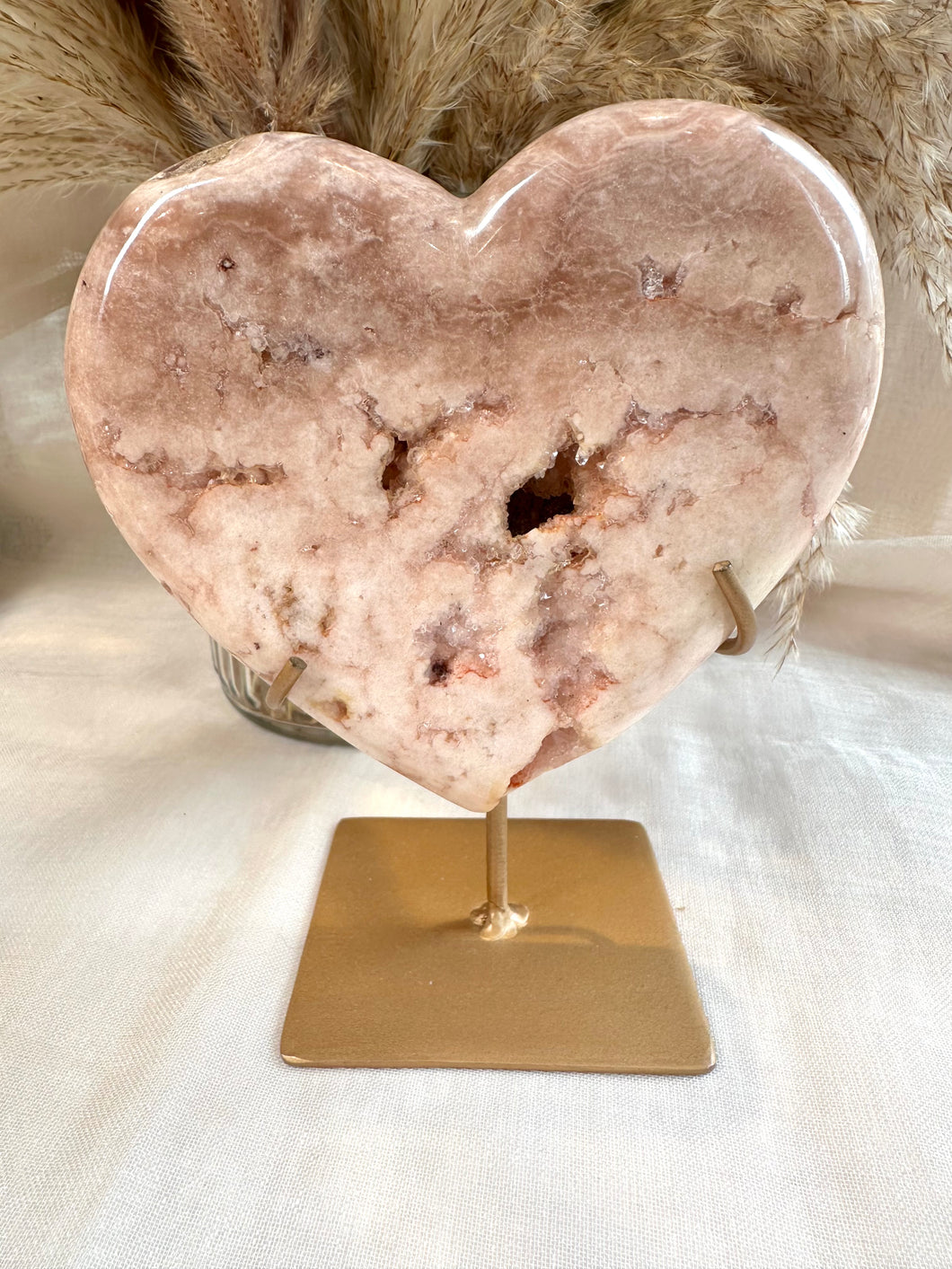 Pink Amethyst Heart on Custom Stand from Brazil|Consciously Sourced|Pink Amethyst Carving|Home Decor|Statement Crystals