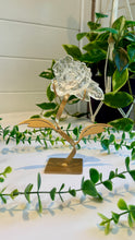 Load image into Gallery viewer, Clear Quartz Rose Carving on Custom Stand|Home Decor

