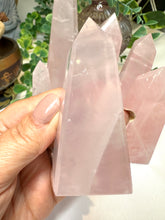 Load image into Gallery viewer, High Grade Rose Quartz Obelisk from Brazil|Crystal Tower|Ethically Sourced|Universal Love|Crystal Point|Natural Rose Quartz
