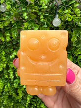 Load image into Gallery viewer, Orange Calcite Sponge Bob Carving|Crystal Carving|Crystal Gift
