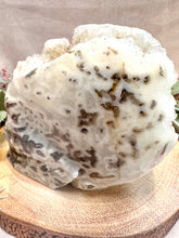 Load image into Gallery viewer, Druzy Moss Agate Skull Carving - Eugene
