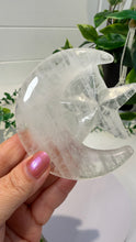 Load image into Gallery viewer, Clear Quartz Moon and Star Carving
