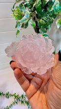 Load image into Gallery viewer, Rose Quartz Rose Carving on Custom Stand|Home Decor
