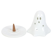 Load image into Gallery viewer, Ceramic Ghost Tea Light and Incense Cone Holder

