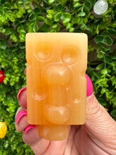 Load image into Gallery viewer, Orange Calcite Sponge Bob Carving|Crystal Carving|Crystal Gift
