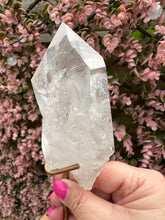 Load image into Gallery viewer, Lemurian on Stand from Brazil|Natural Lemurian|Part Polished Lemurian|Statement Crystal|Crystal Decor|Consciously Sourced
